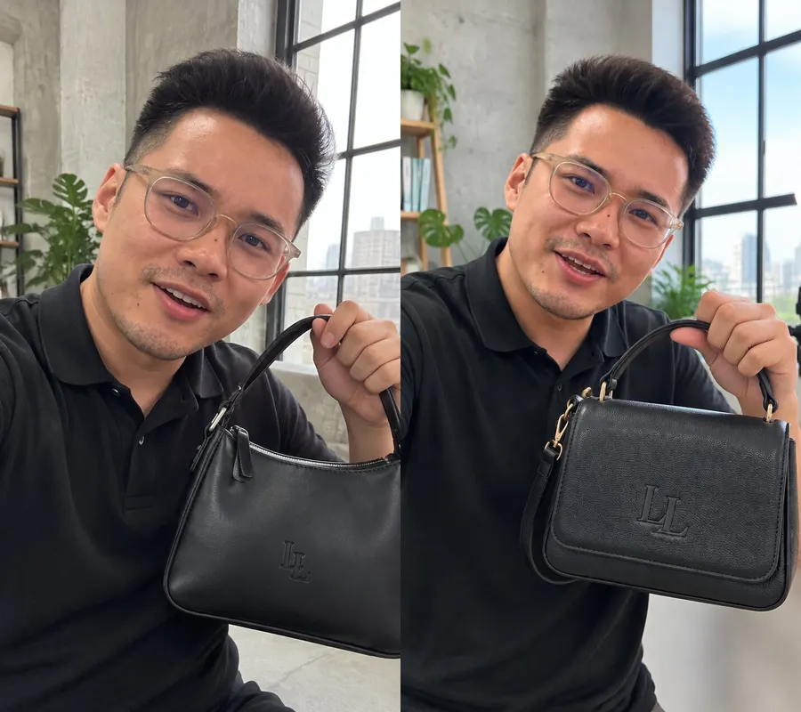 Thrown out: the wrong bag (left). Approved (right).